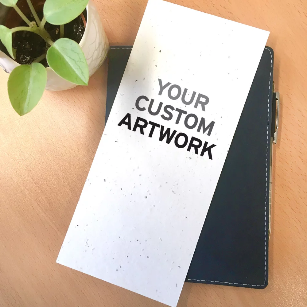 Carte à panneau en papier ensemencé de 4" x 9", 1 face