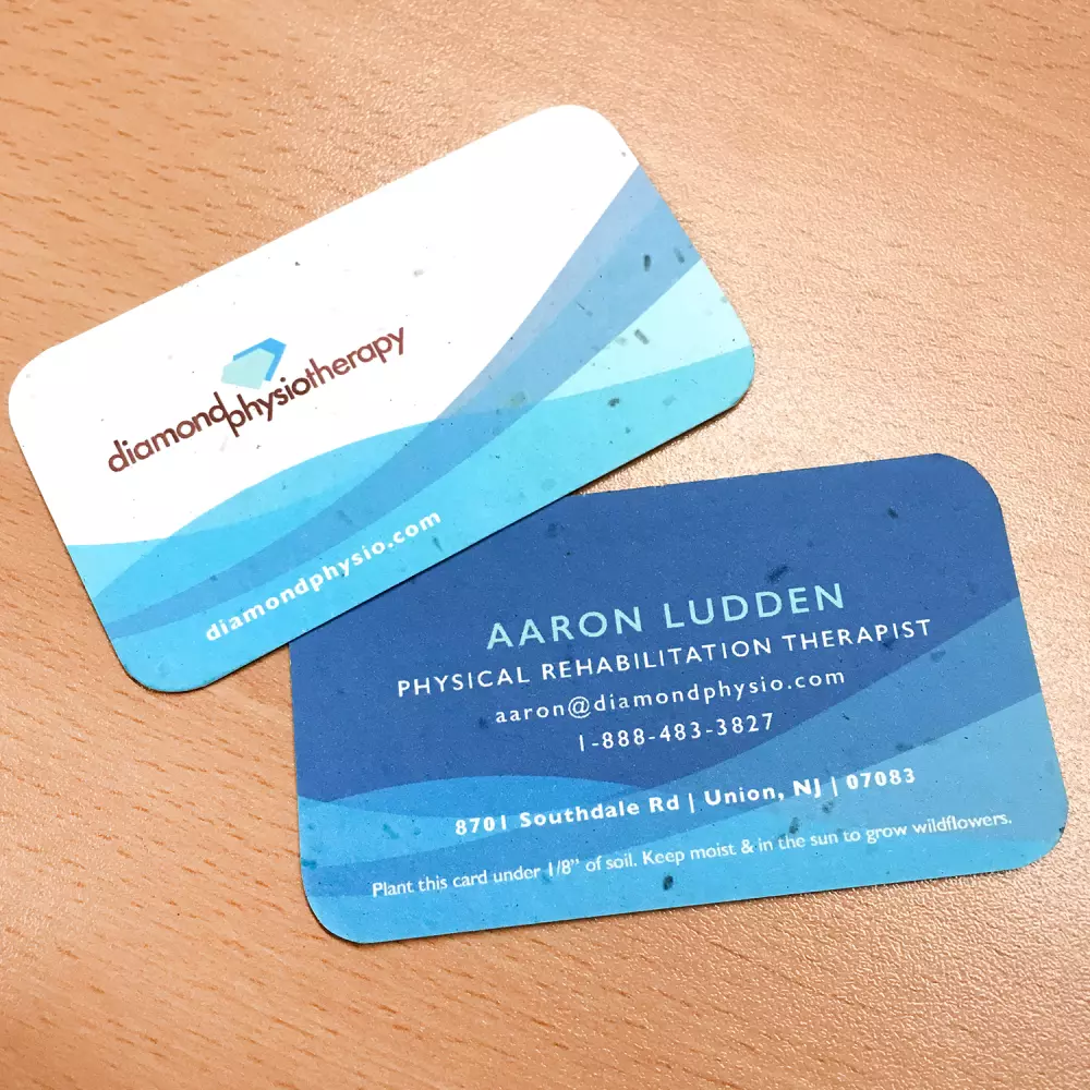 Carte de visite en papier ensemencé Abstract Curves