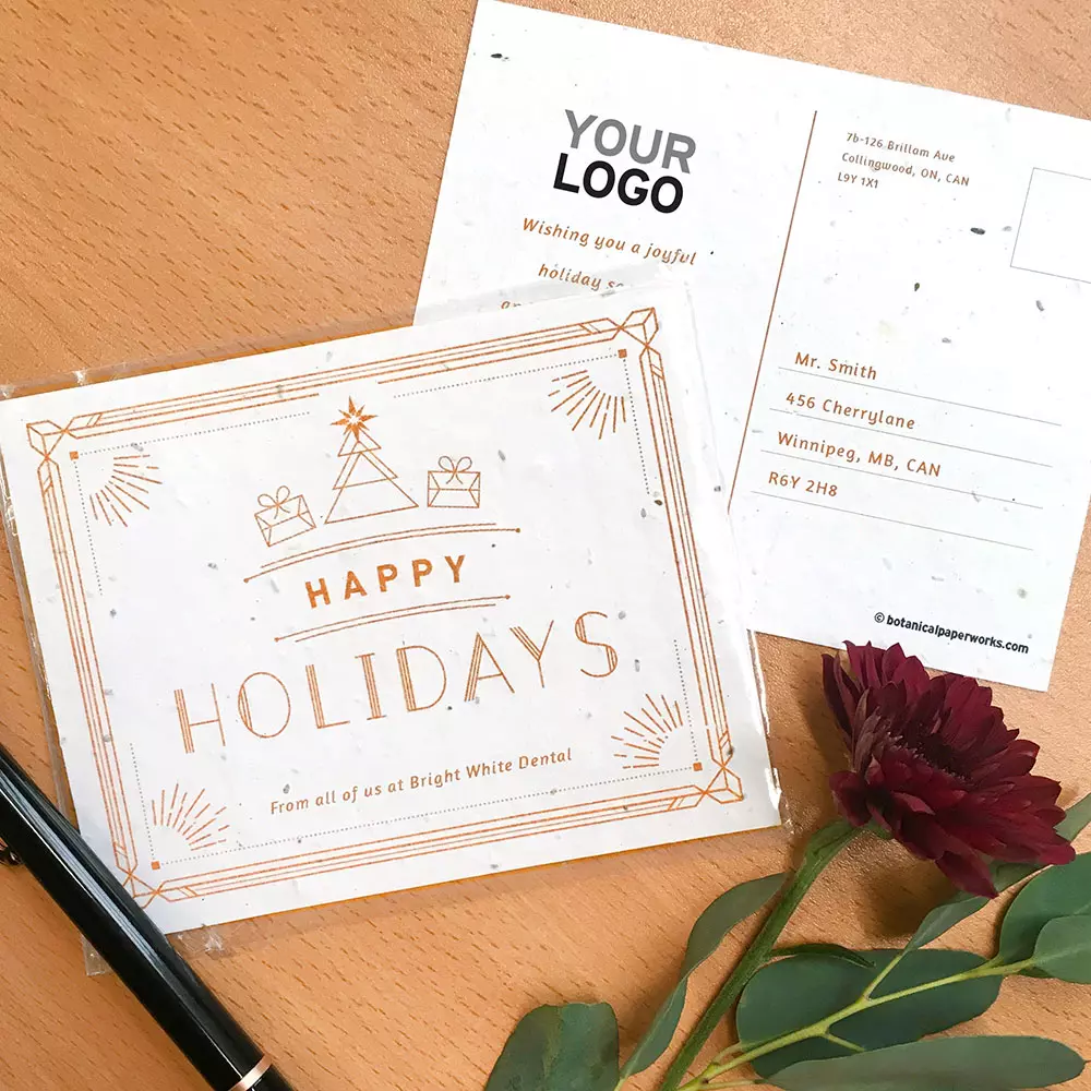 Art Deco Plantable Holiday Postcards