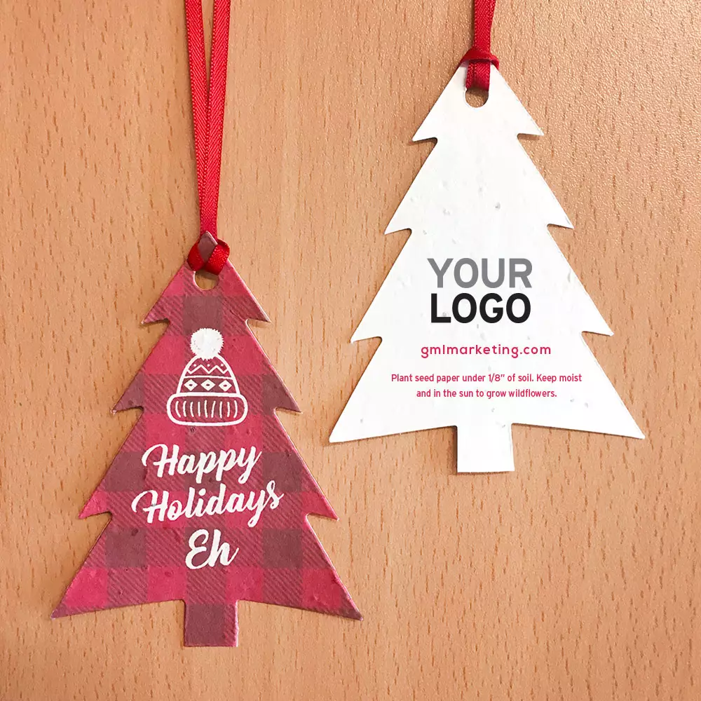 Ornements de vacances en papier de graines d'arbres modernes canadiens