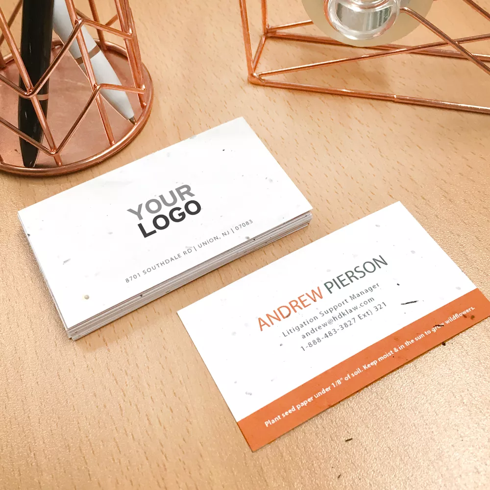 Carte de visite classique en papier ensemencé