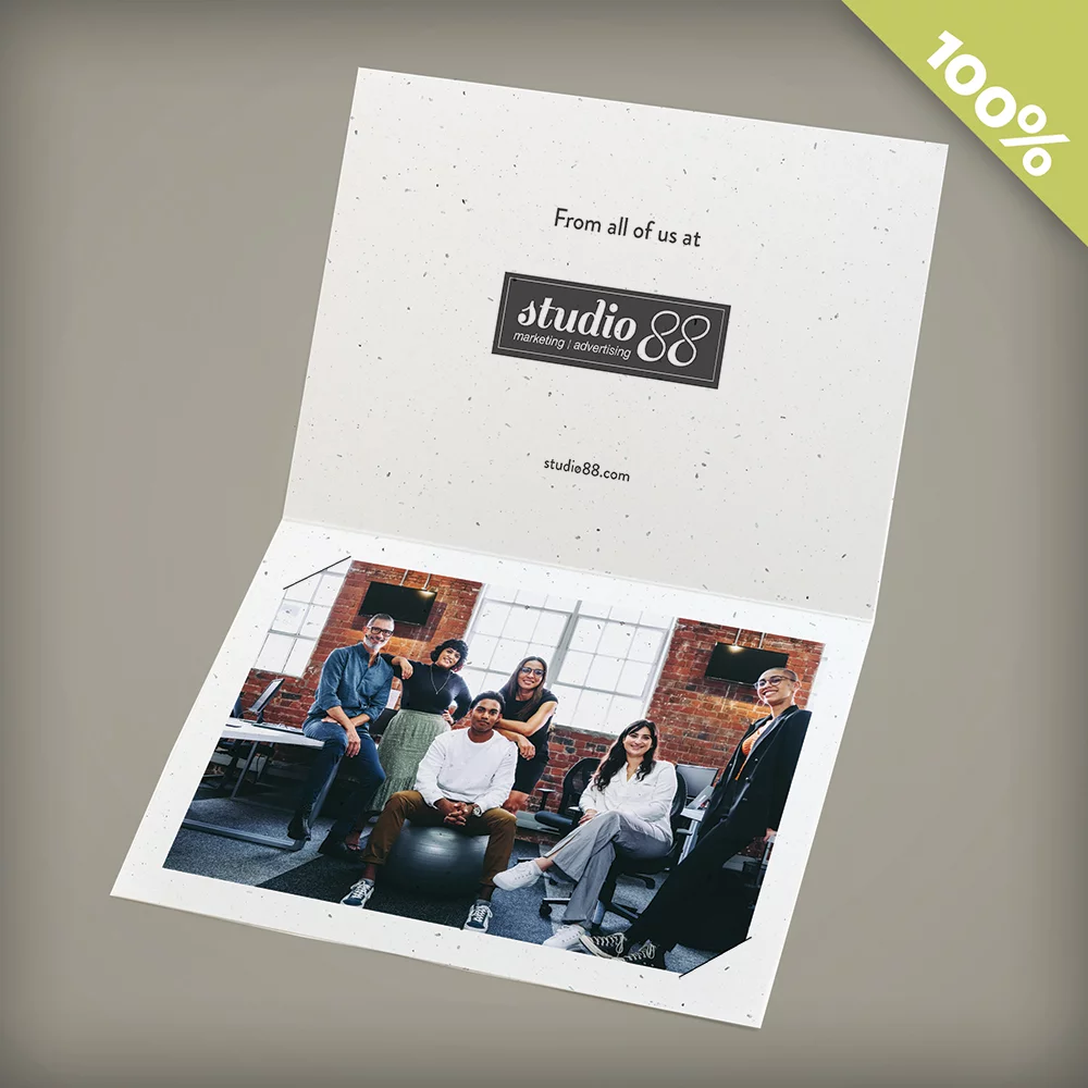 Classic Twig Business Holiday Cards With Photo in Slots