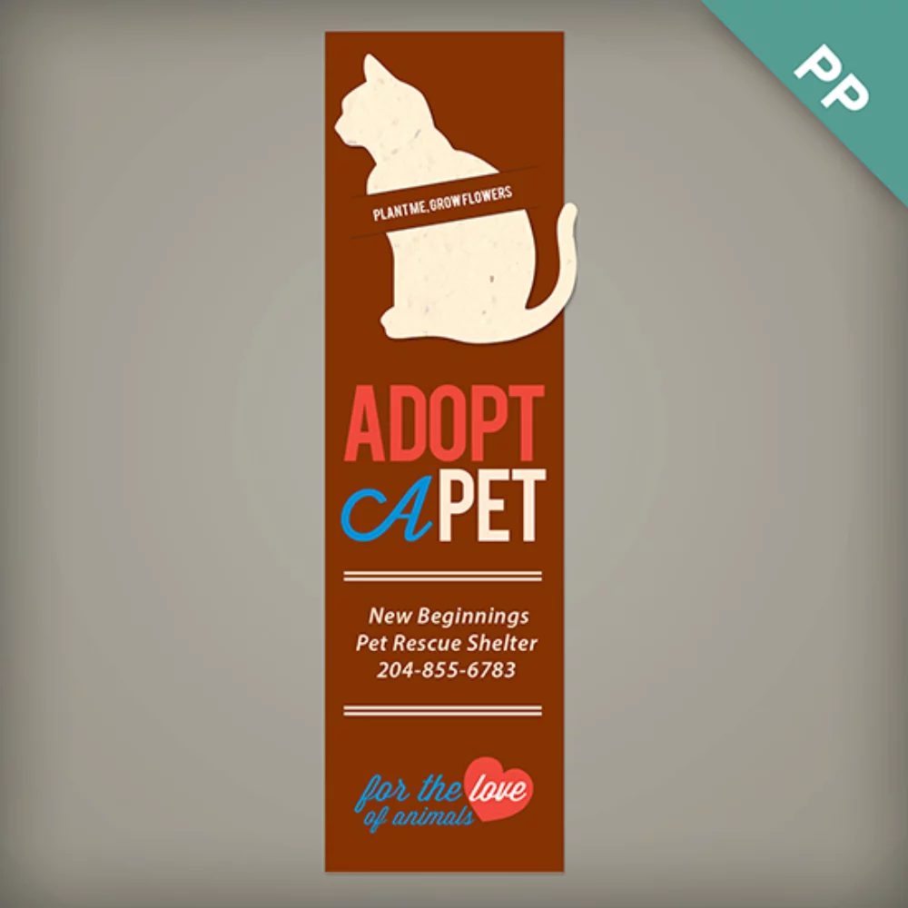 Large Eco Bookmark with Slot, 2-Sided