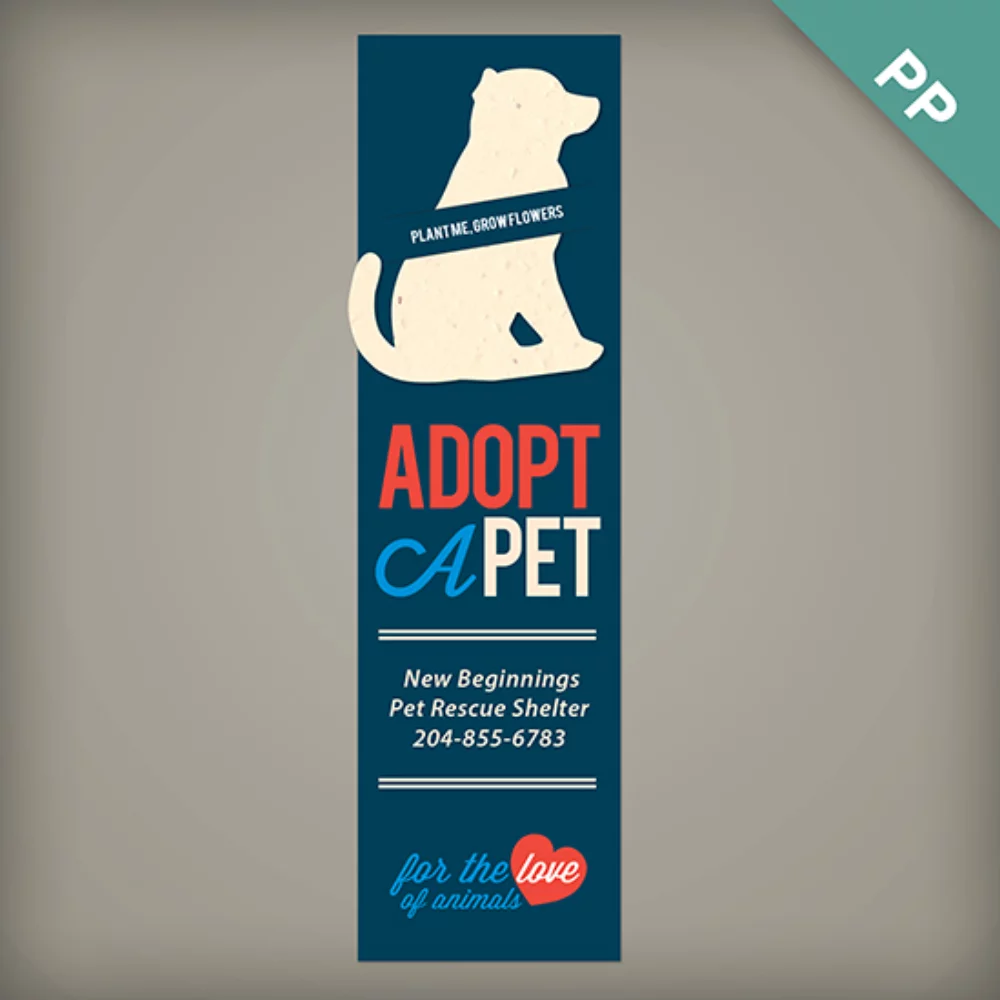 Large Eco Bookmark with Slot, 1-Sided