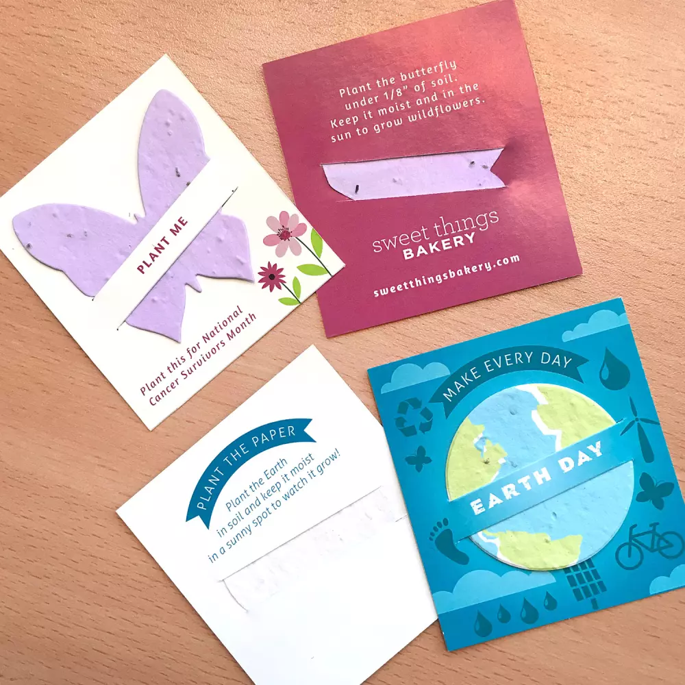 Mini Slot Cards With Plantable Shape, 2-Sided