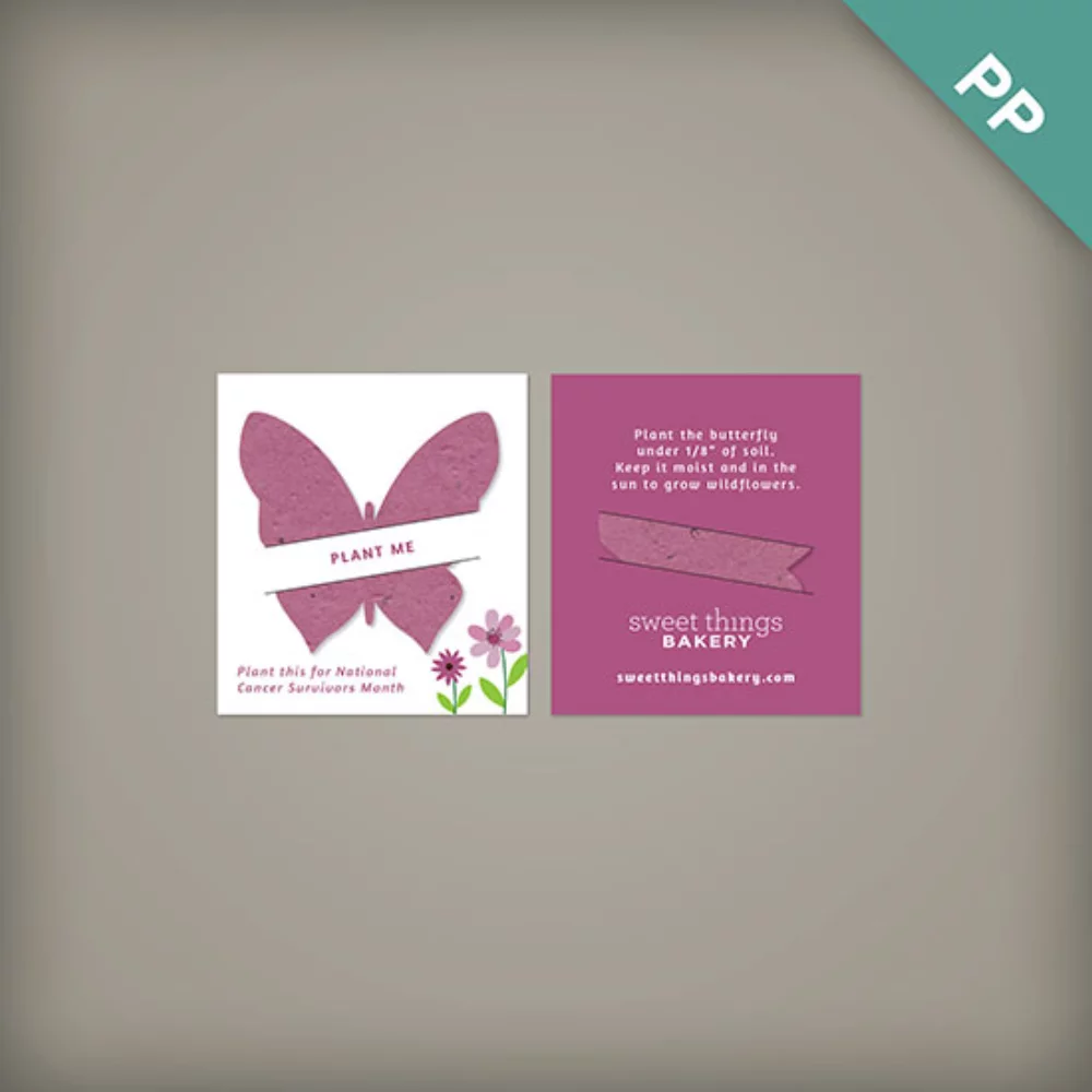 Cartes mini-fentes avec forme plantable, recto-verso