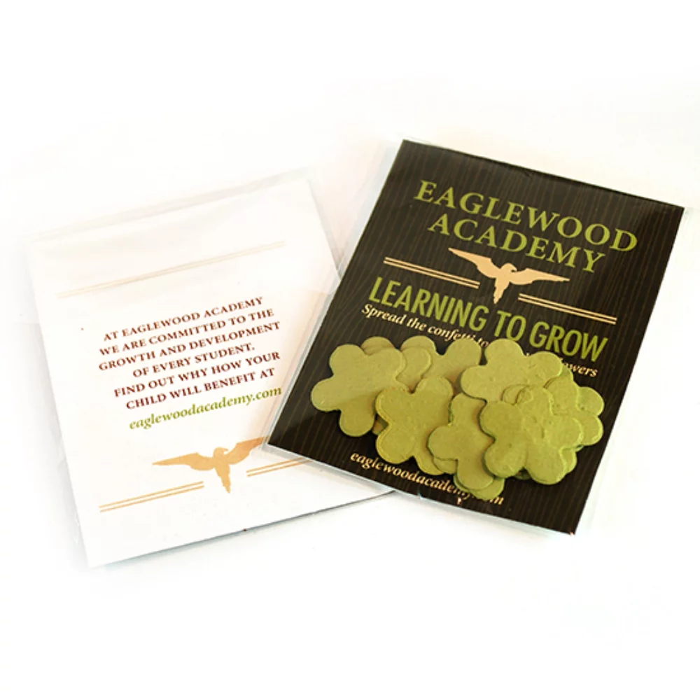 Petit paquet de confettis écologiques en forme de fleur (20 pièces), recto-verso