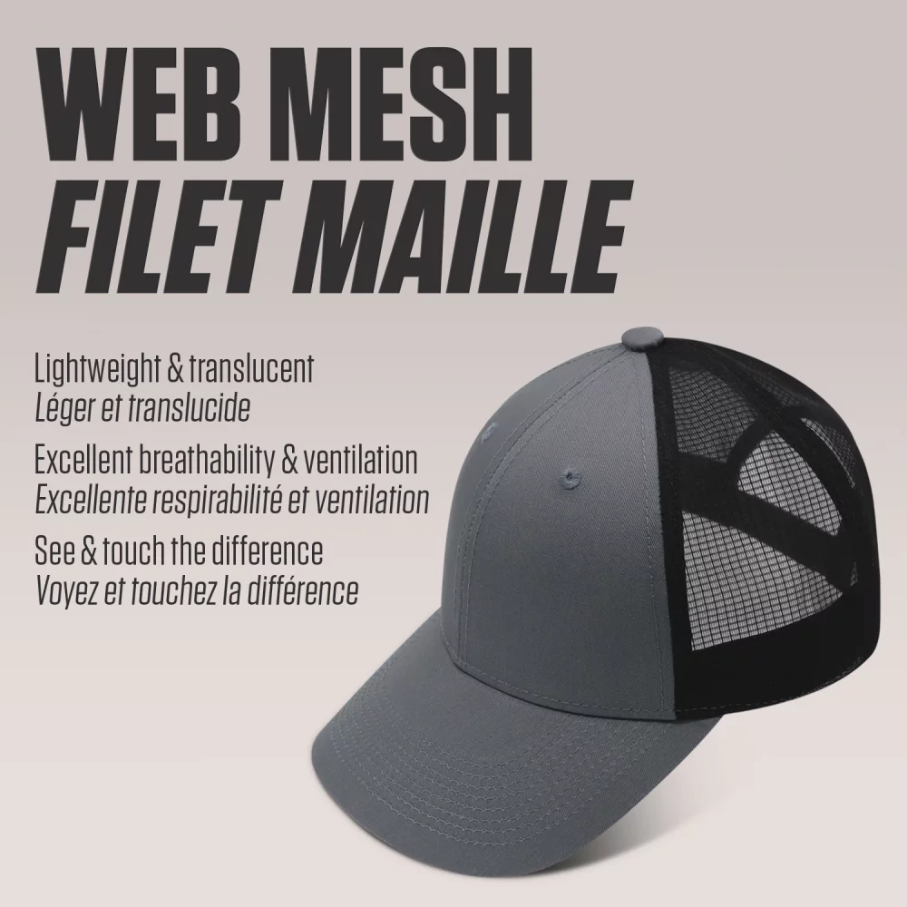 Casquette de baseball à six panneaux en maille web