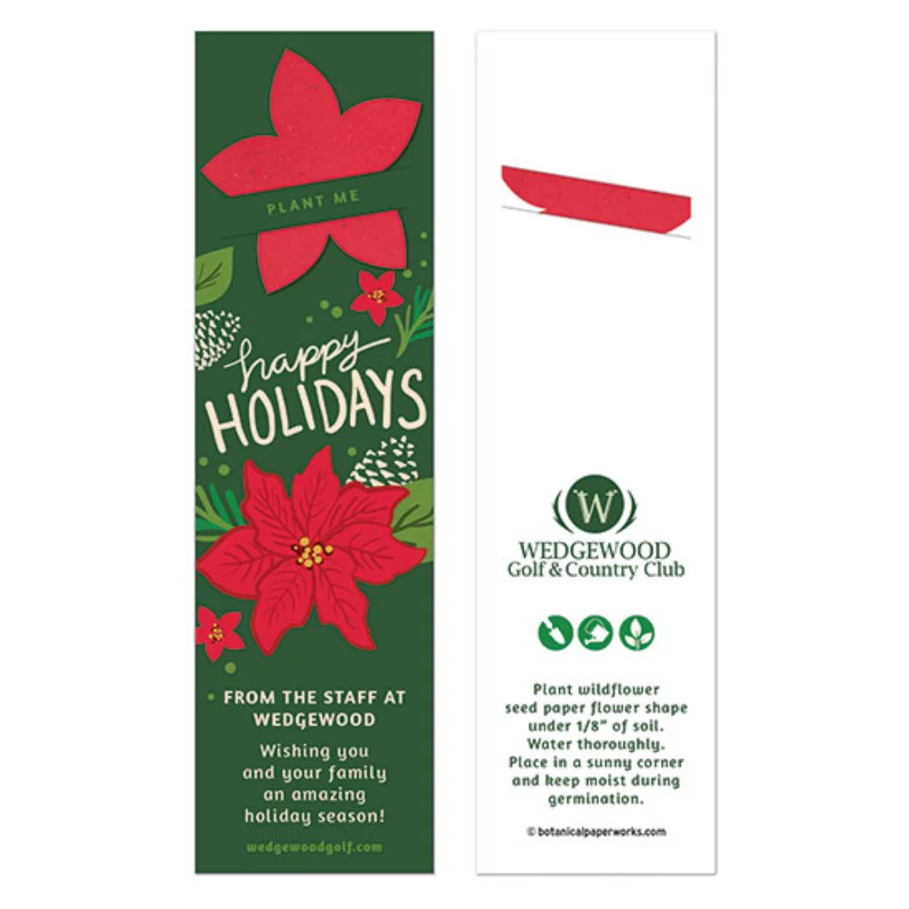 Festive Flower Holiday Bookmark With Slot