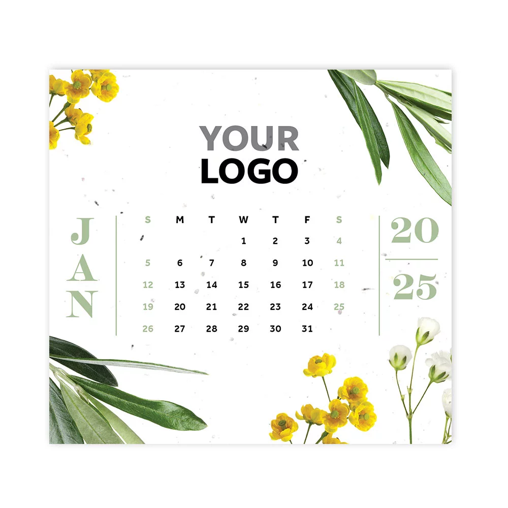 Flourish Plantable Eco Calendar With Wood Stand
