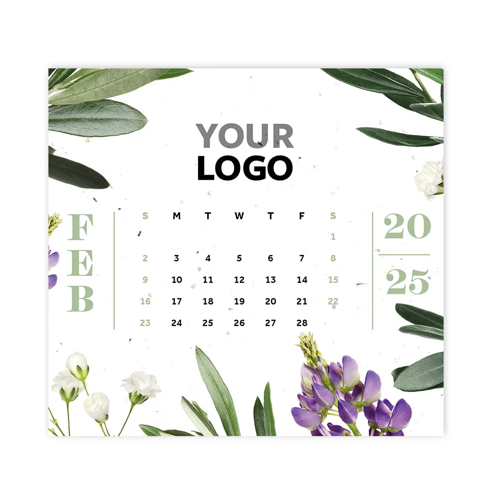 Flourish Plantable Eco Calendar With Wood Stand