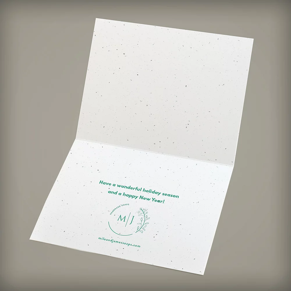 Cartes de voeux professionnelles pour les fêtes de fin d'année avec de magnifiques plantes vertes