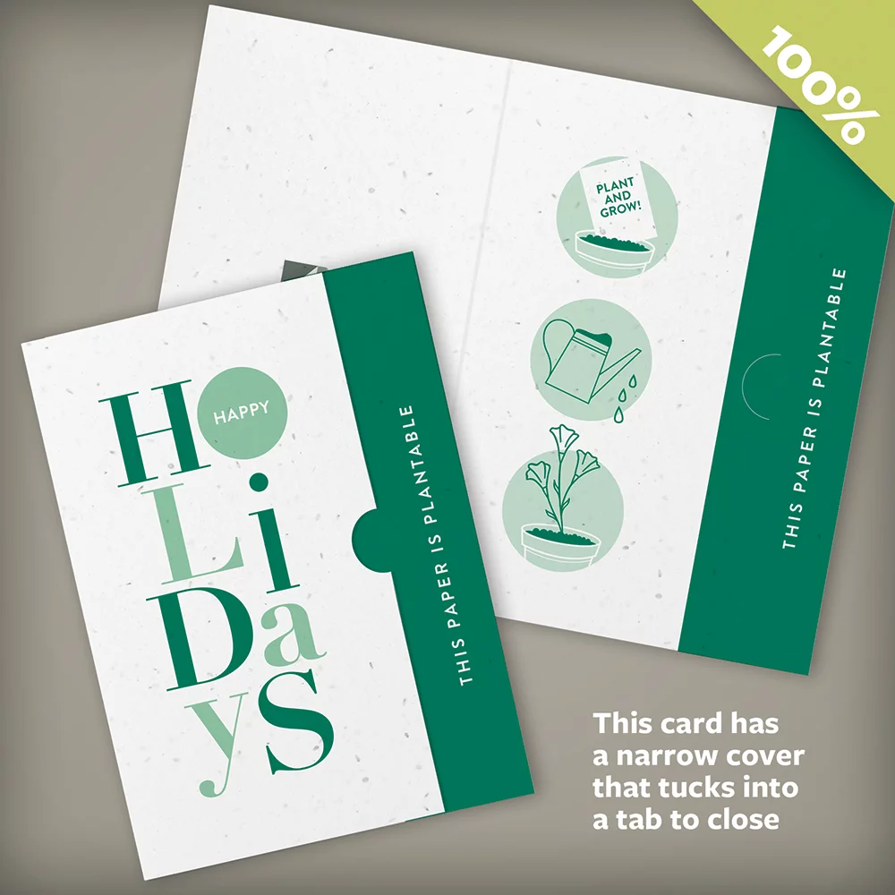 Holiday Letters Plantable Cards with Tab Closure