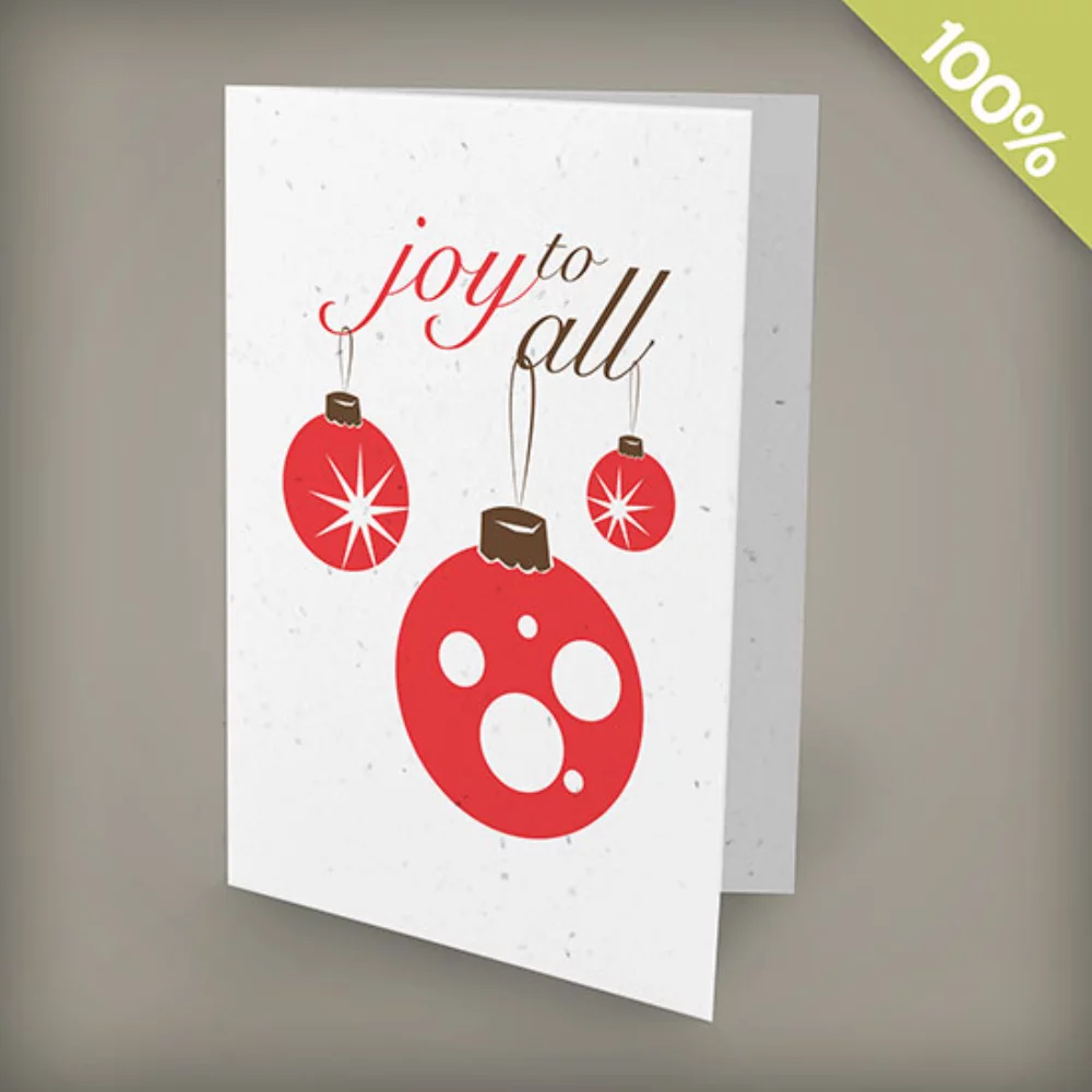 A6 - 100% Plantable Personalized Holiday Cards - Joy