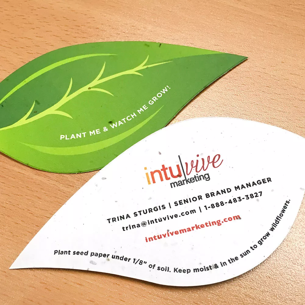Leaf Shape Seed Paper Business Card