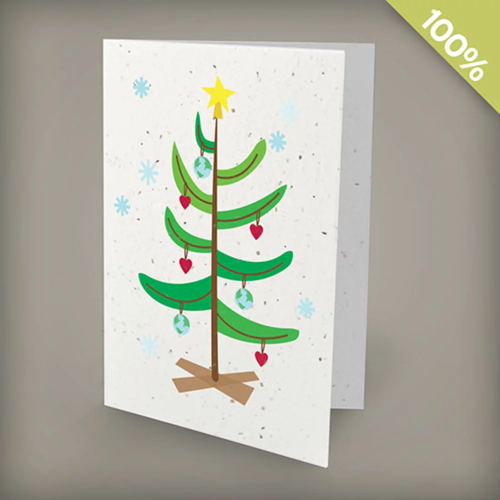 A6 - 100% Plantable Personalized Holiday Cards - Love the Earth