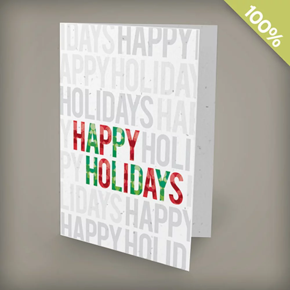 A6 - 100% Plantable Personalized Holiday Cards - Milestone Happy Holidays