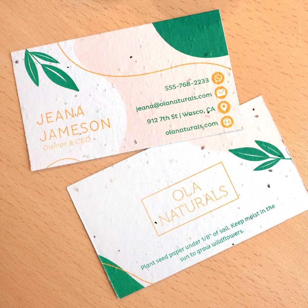 Modern Natural Seed Paper Business Cards
