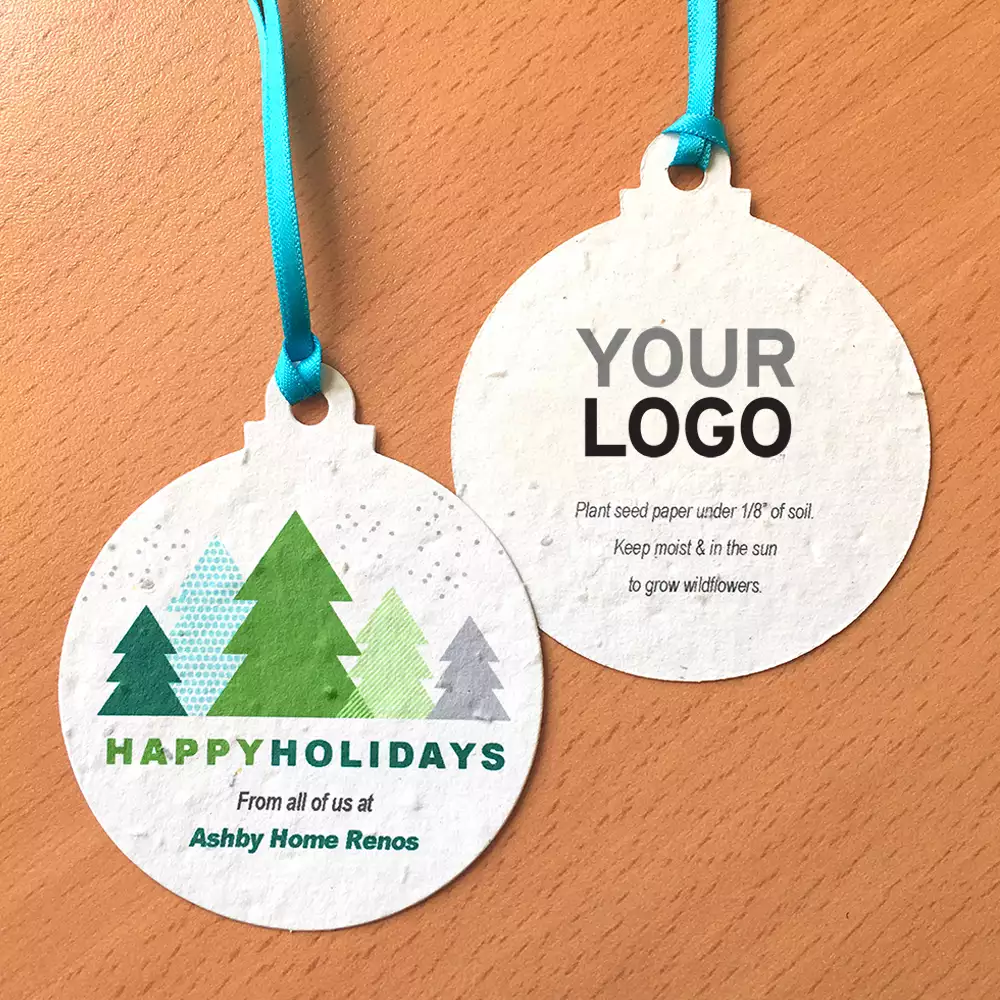 Ornements de boules en papier ensemencé d'arbres modernes