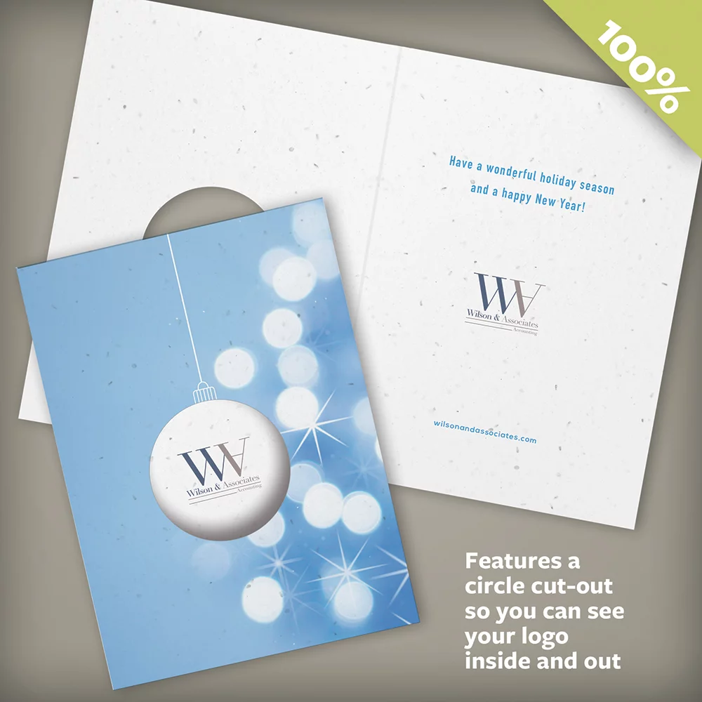 Cartes de vœux de vacances professionnelles avec logo Peek-a-Boo