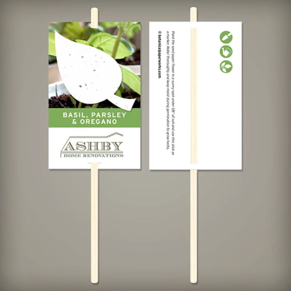 Pre-Designed Herb Seed Paper Planting Sticks