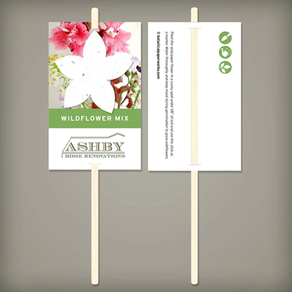 Pre-Designed Wildflower Seed Paper Planting Sticks
