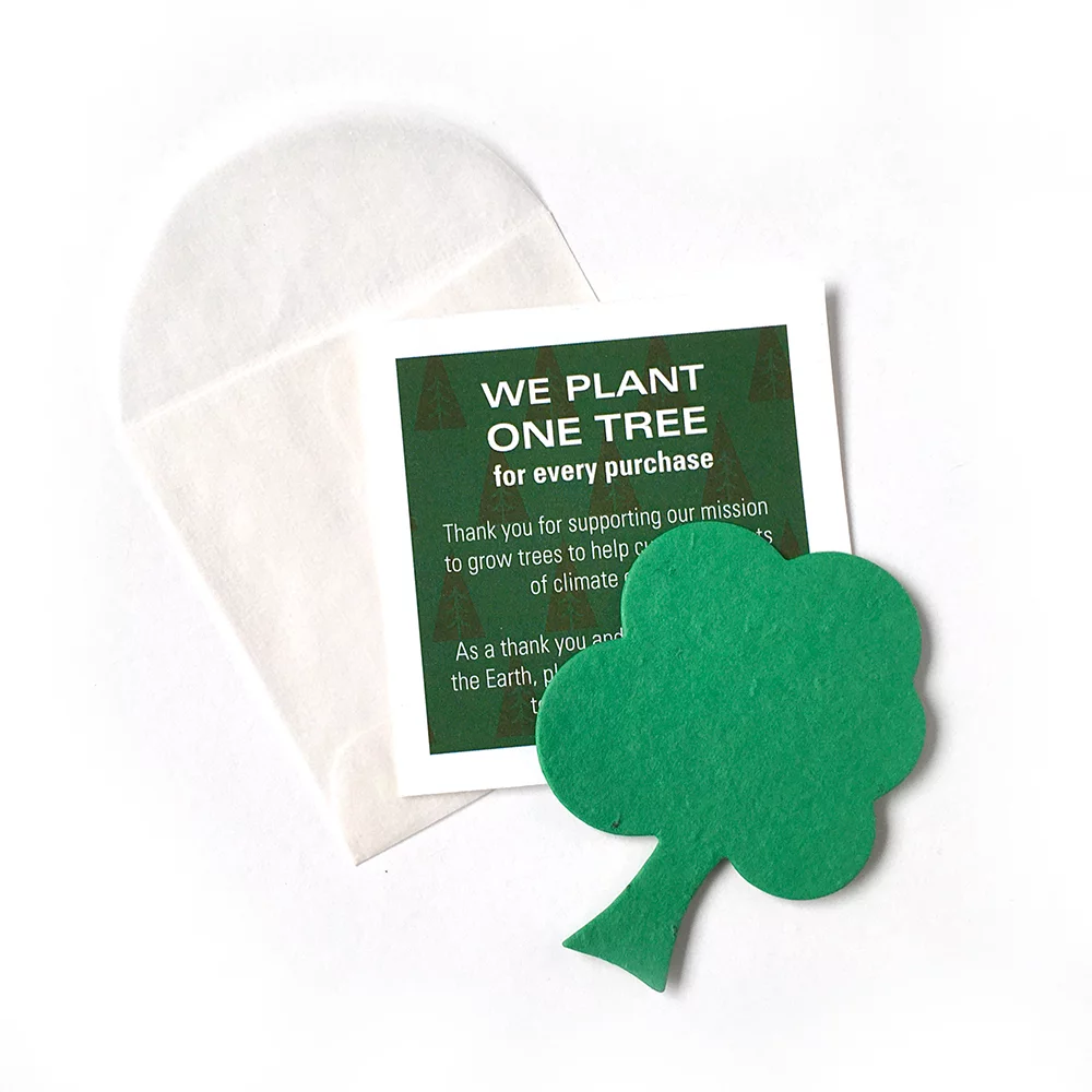 Forme de graine emballée avec une note à un seul côté