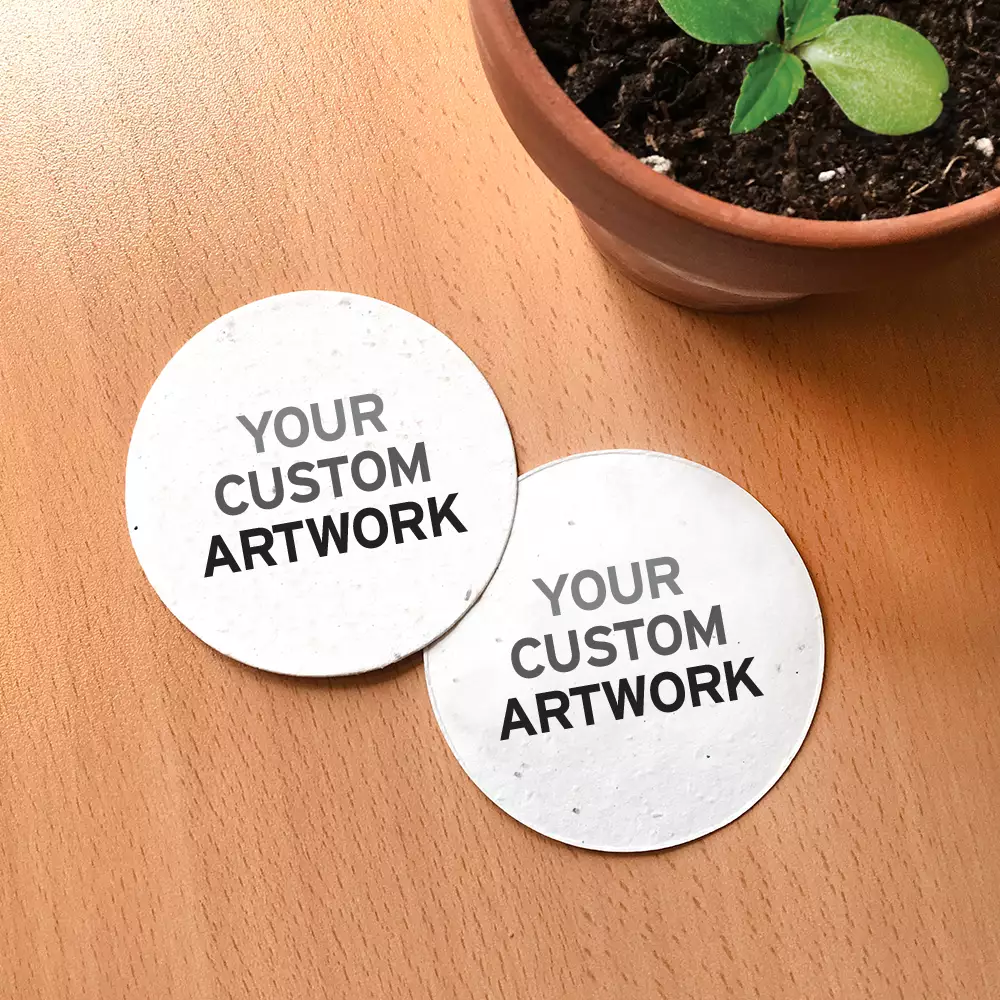 Petit cercle en papier ensemencé, recto-verso