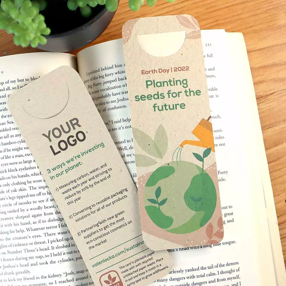 Marque-page pour la Journée de la Terre "Seeds for the Future" avec fente pour la page