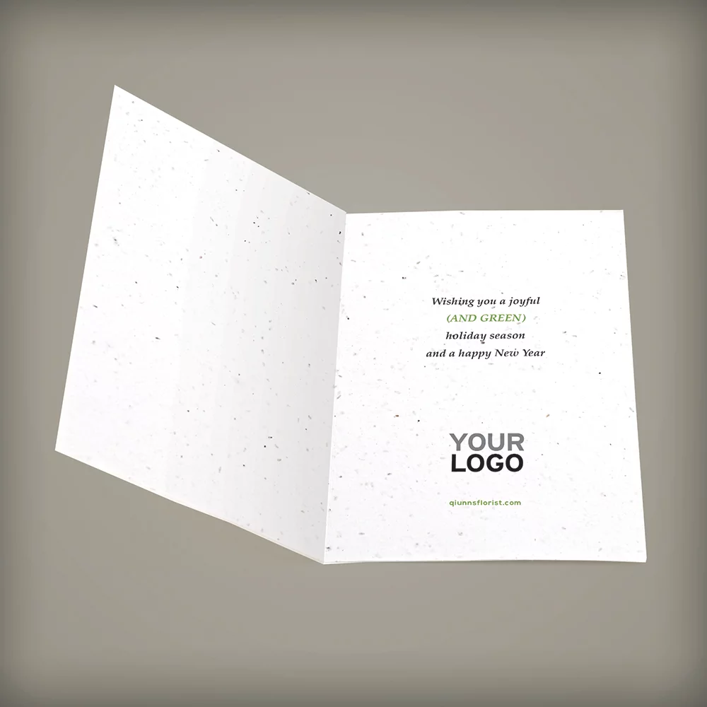 Cartes de vœux personnalisées 100% plantables A6 - Vœux de saison verts