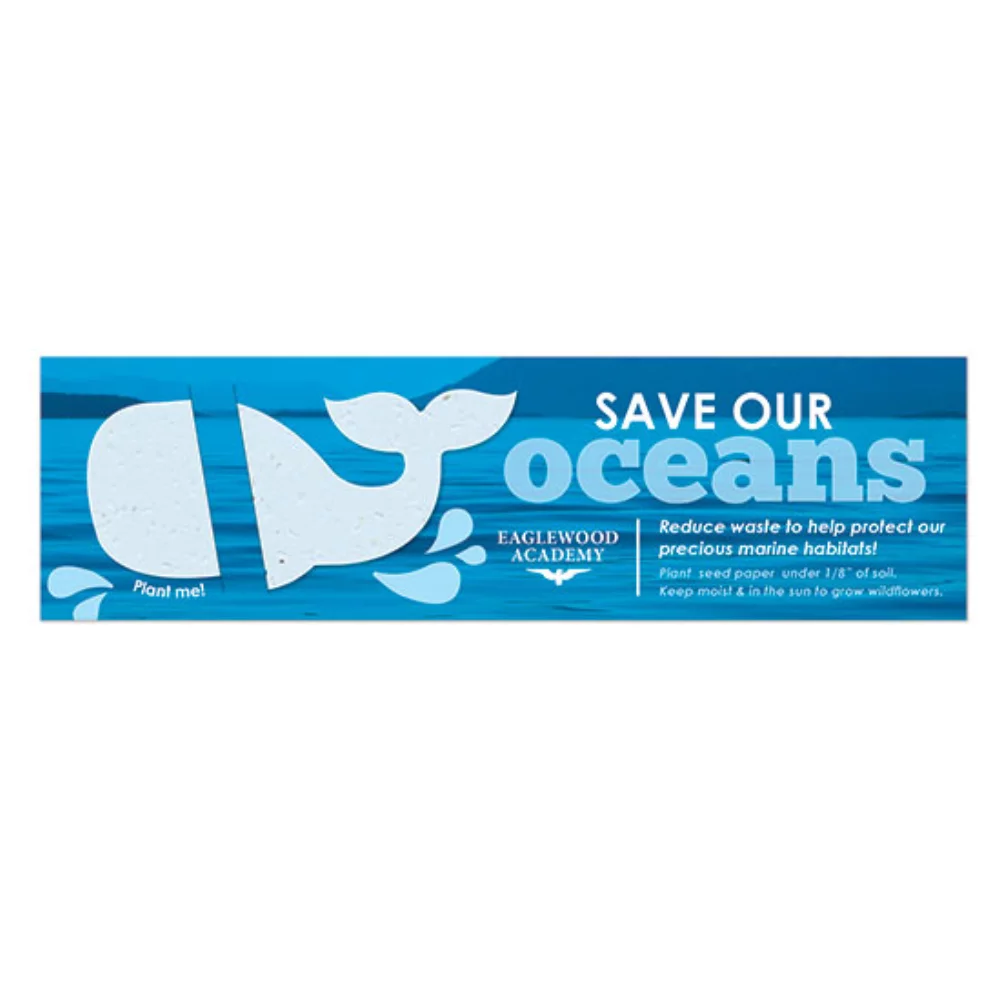 Save Our Oceans Plantable Whale Bookmark