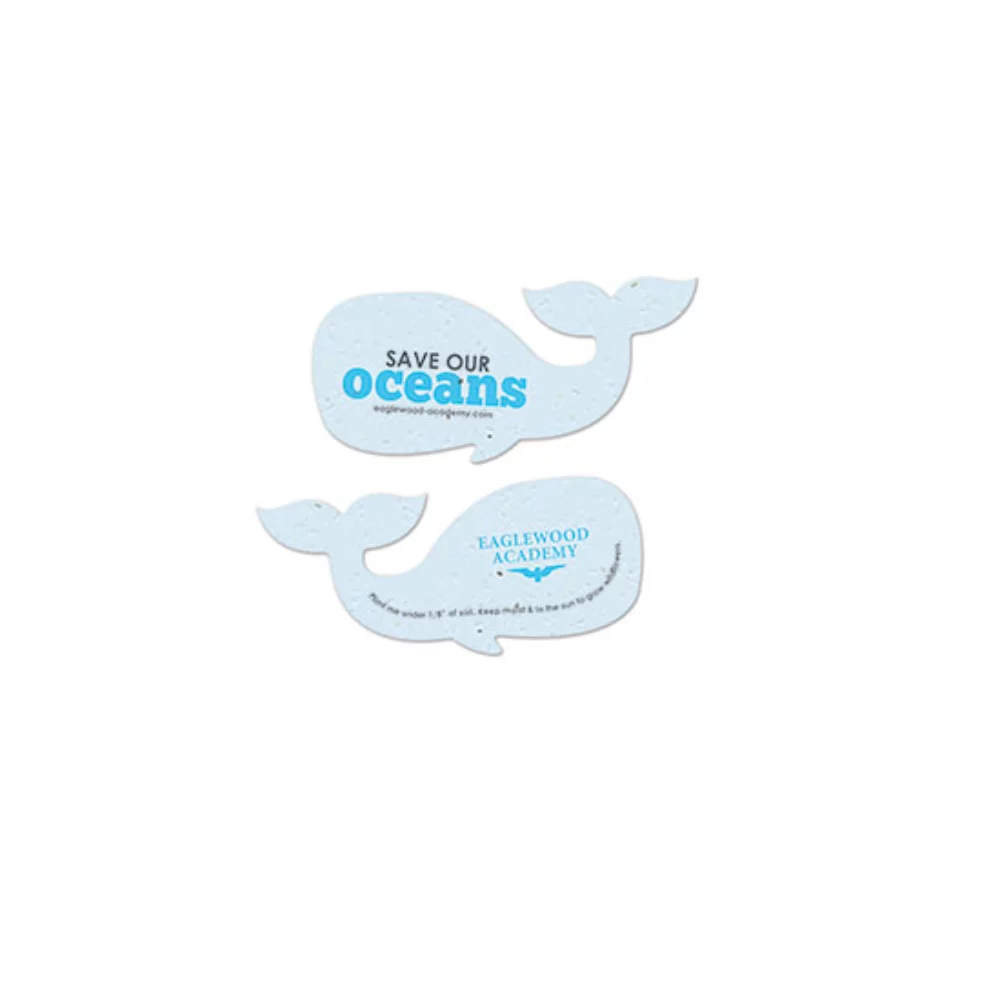 Save Our Oceans Plantable Whale Shape, 2-Sided