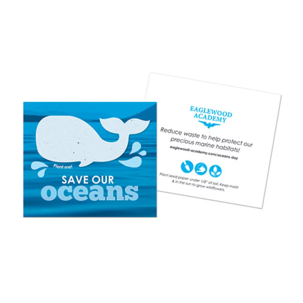 Save Our Oceans Plantable Whale Card, 2-Sided