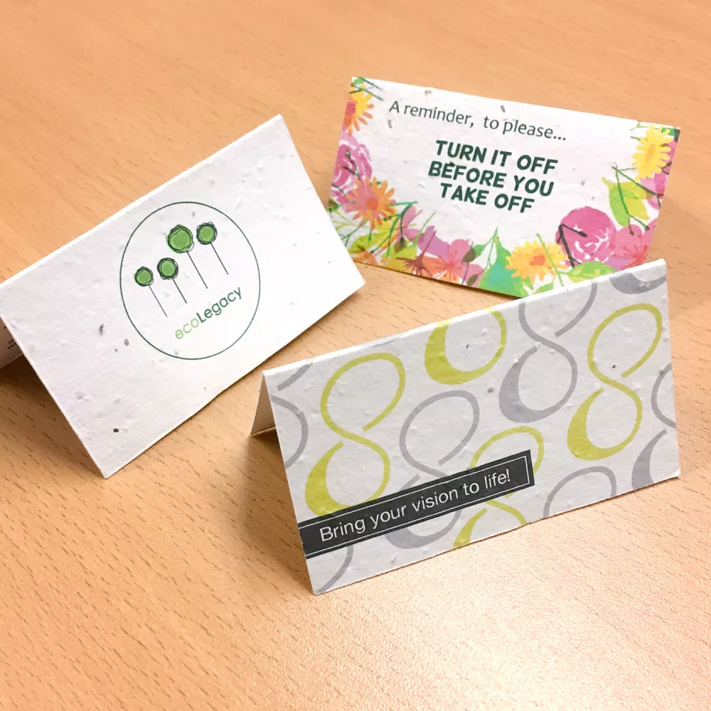 Seed Paper Folded Business Card, 1-Sided