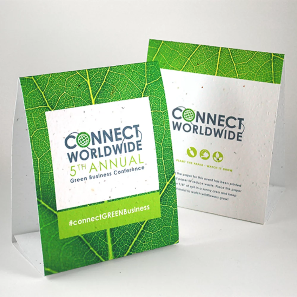 Cartes de table en papier ensemencé