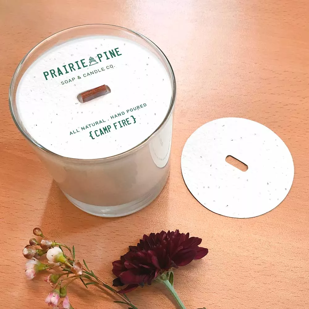 3" Couvre-bougies en papier ensemencé, 1 face