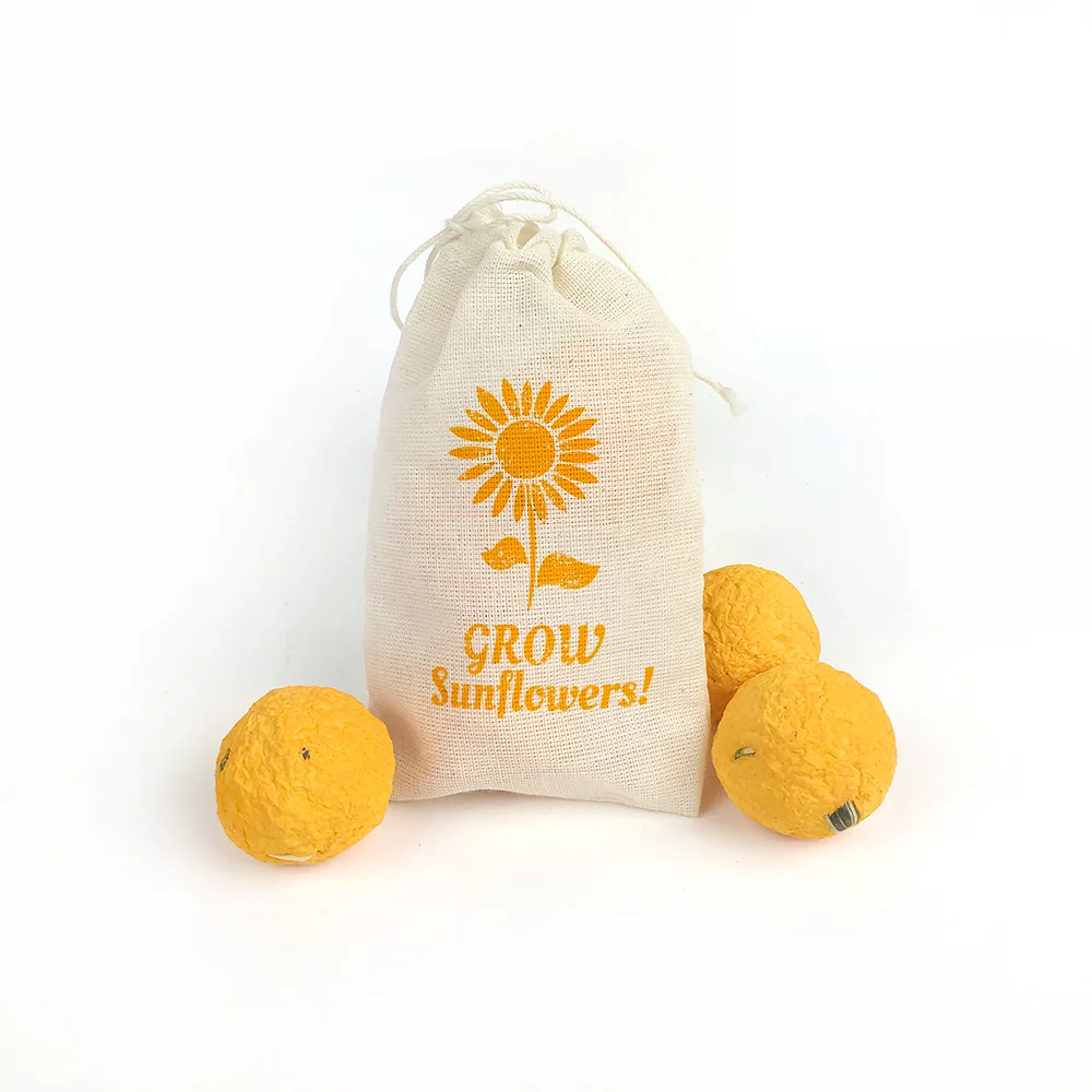 Sunflower Seed Bomb Muslin Bag 3