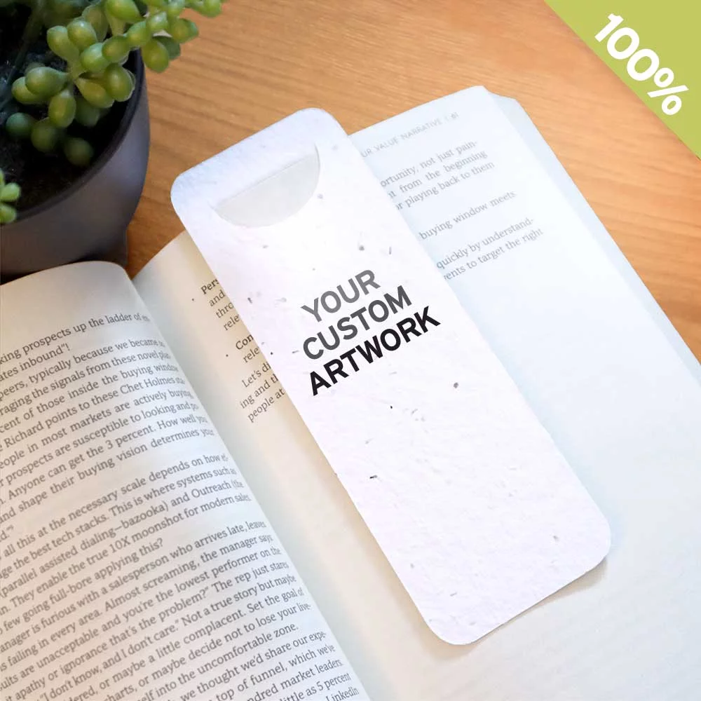 Single-Sided Seed Paper Bookmark with Page Slot