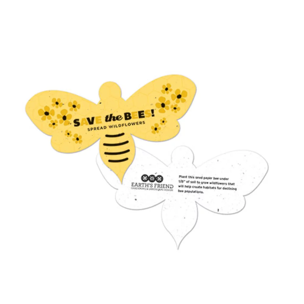 Save The Bees Plantable Bee Shape, 2-Sided