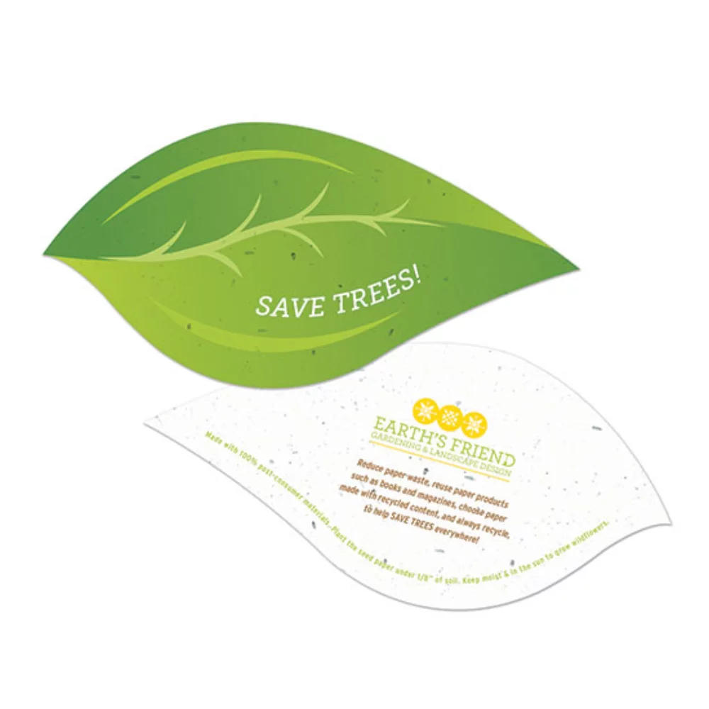 Save Trees Leaf Plantable Shape, 2-Sided