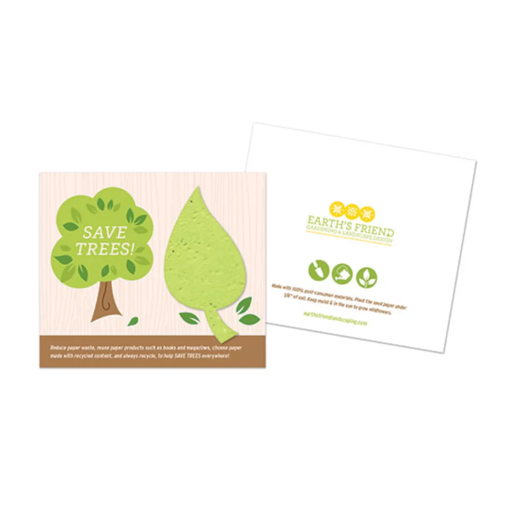 Save Trees Plantable Leaf Cards, 2-Sided