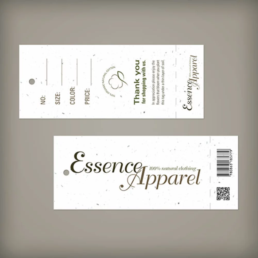 Étiquette en papier ensemencé de 2" x 5", recto-verso