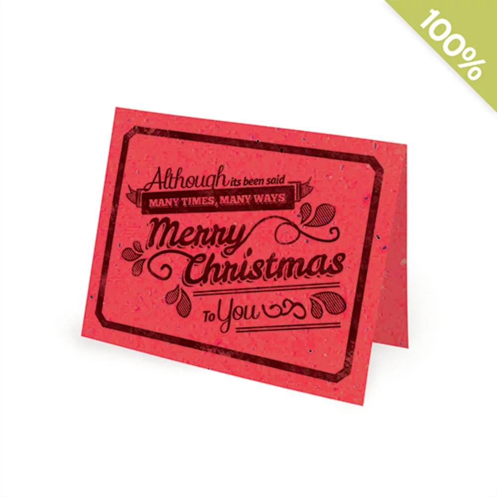 A2 - Seed Paper Personalized Holiday Cards - Vintage: Red