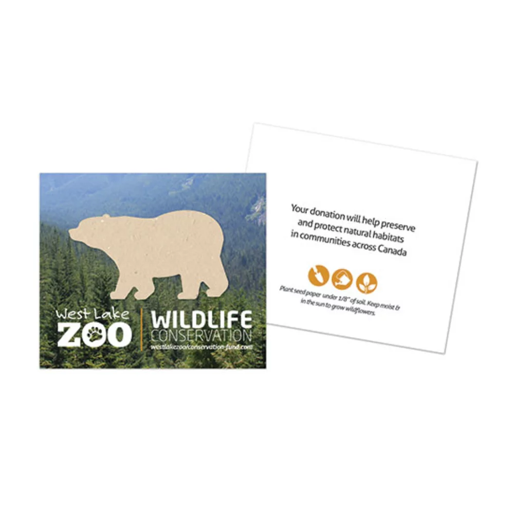 Wildlife Conservation Plantable Bear Cards, 2-Sided
