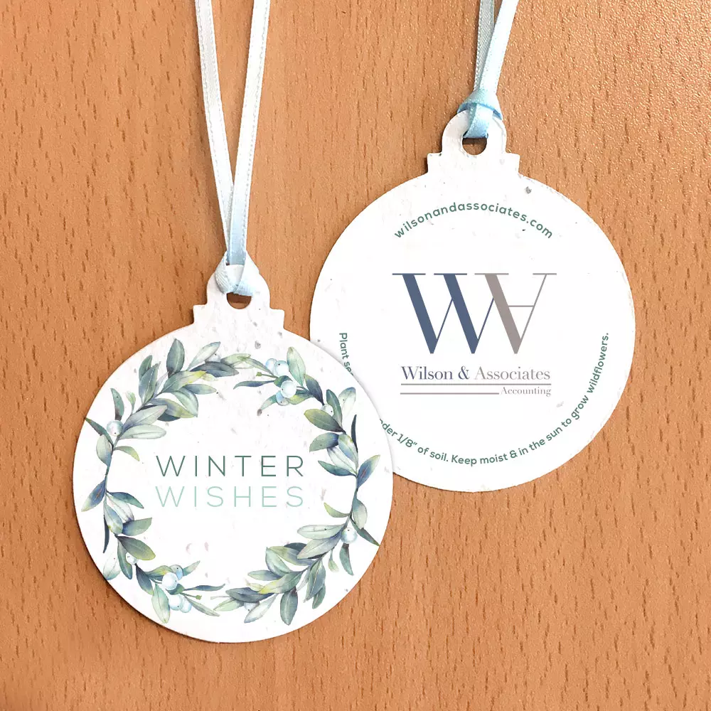 Winterberry Wreath Seed Paper Ball Ornament