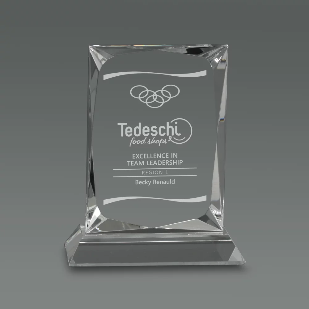Beveled Crystal Upright Award (7")