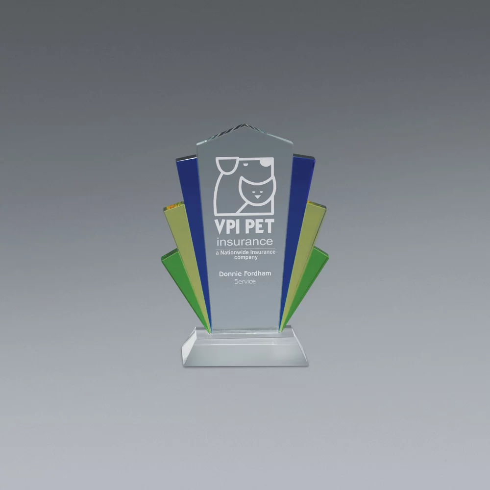 Blue Deco Small Crystal Award