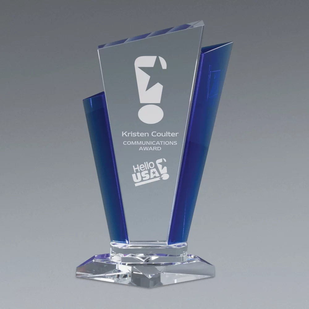 Prix Blue Marquee Crystal Upright (9,5")