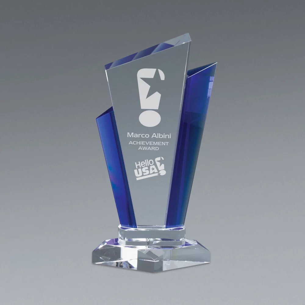 Prix Blue Marquee Crystal Upright (8,5")