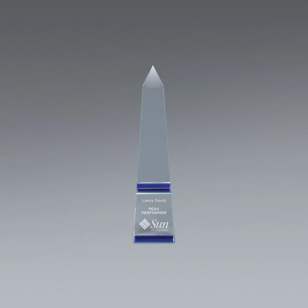 Blue Obelisk Medium Crystal Award